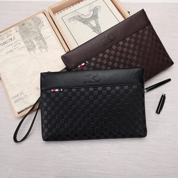 Wholesale Fashion Credit Card Long Wallet Handle Large Concise Bag PU Leather Luxury Custom Hand Holder Men Business Handbag