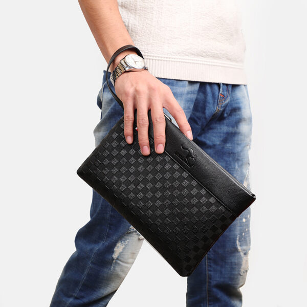 Wholesale Fashion Credit Card Long Wallet Handle Large Concise Bag PU Leather Luxury Custom Hand Holder Men Business Handbag