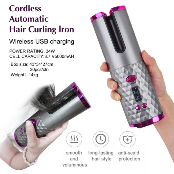 Automatic Curling Iron Cordless Auto Hair Curler Hair Curling Iron