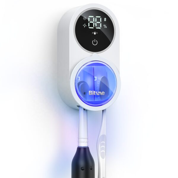 Bitvae BV X122 Toothbrush Cleaner LED Smart Screen Rechargeable Wall Mount Toothbrush Holder for Bathrooms