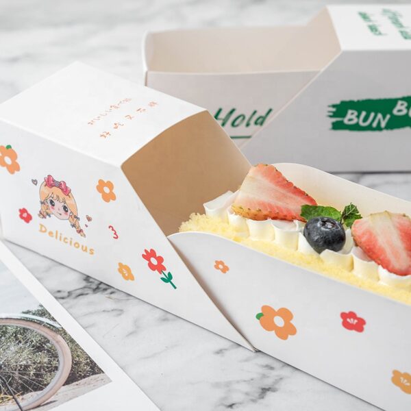 Catering Commercial Sandwich Toast Boxes Customize Food Paper Sandwich Packaging Box