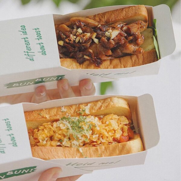 Catering Commercial Sandwich Toast Boxes Customize Food Paper Sandwich Packaging Box