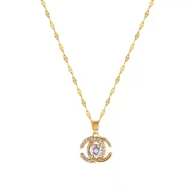 Double C Smart New Necklace Xiaohongshu Recommends Light Luxury Trend, Popular Niche Valentine's Day Gift Necklace Pendant
