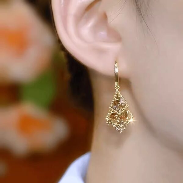 Goddess Delicate Fashion Ear Buckle Temperament with Gold French Earrings Diamond Sparkle Earrings