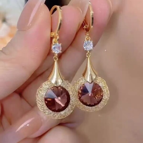 Goddess Delicate Fashion Ear Buckle Temperament with Gold French Earrings Diamond Sparkle Earrings
