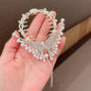 Head Ornament Tassel Shark Clip Hair Claw Catch Clips Back Head Angel Wings Pearl Rhinestone Ponytail Hairpin