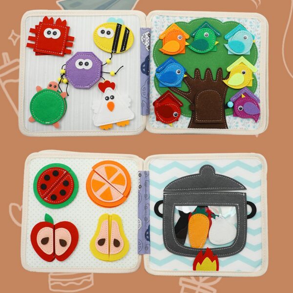 Hot Design Montessori Sensory Travel Toy lion Theme Felt Quiet Book Busy Board for Toddler Early Education