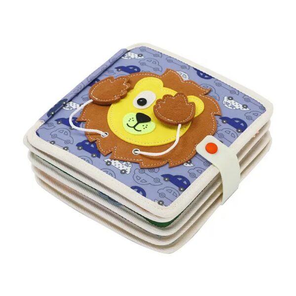 Hot Design Montessori Sensory Travel Toy lion Theme Felt Quiet Book Busy Board for Toddler Early Education