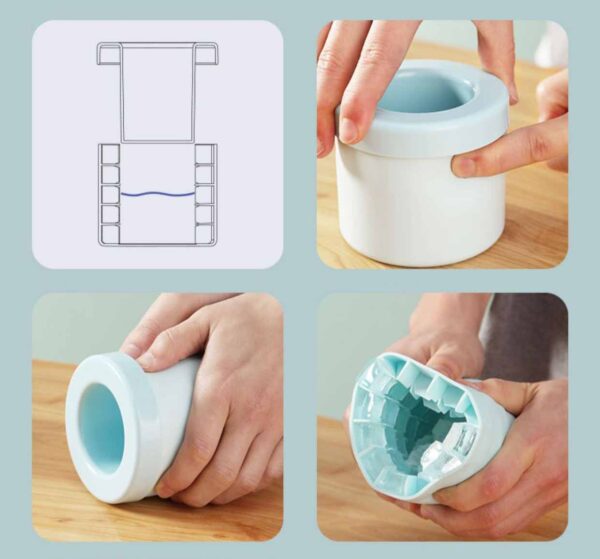 Hot Sale Silicone Ice Lattice With Lid Diy Home Ice Cream Cone Tools for Ice Box