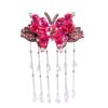 HXN-029 New Antique Super Immortal Crystal Tassel Bow Knot Spring Clip Fashion Hairpin Headwear Accessories