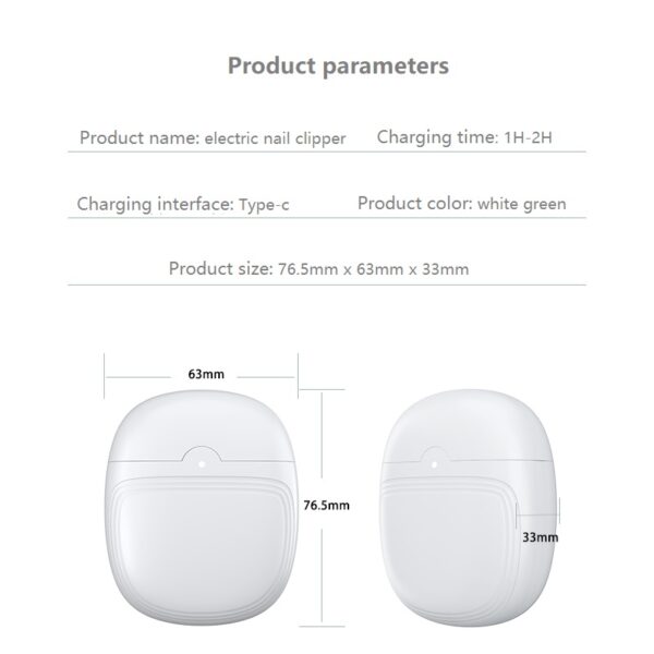 LED Automatic Rechargeable Fingernail Trimmer with Nail Scraps Storage Nail File Electric Nail Trimmer