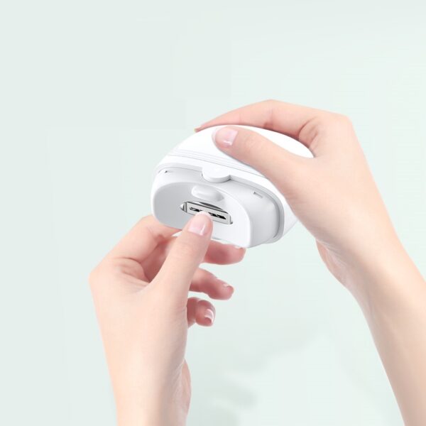LED Automatic Rechargeable Fingernail Trimmer with Nail Scraps Storage Nail File Electric Nail Trimmer