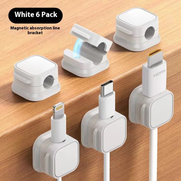 Magnetic Cable Clip Adjustable Cord Holder Under Desk Organizing Cable Management Wire Organizer Cable Holder for Wall and Table