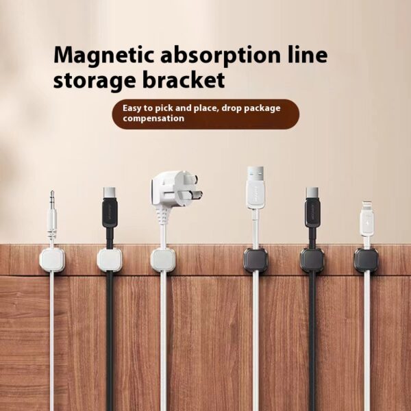Magnetic Cable Clip Adjustable Cord Holder Under Desk Organizing Cable Management Wire Organizer Cable Holder for Wall and Table