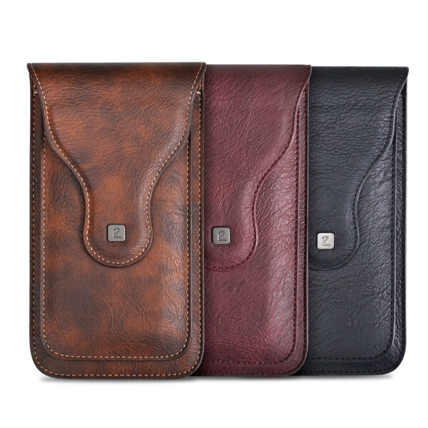 Men Pu Leather Belt Mobile Phone Waist Bag for Phone Case Portable Double Phone Sports Sports Accessories in Stock Pouch Sports
