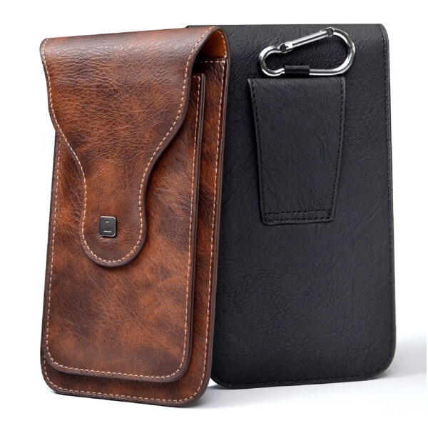 Men Pu Leather Belt Mobile Phone Waist Bag for Phone Case Portable Double Phone Sports Sports Accessories in Stock Pouch Sports