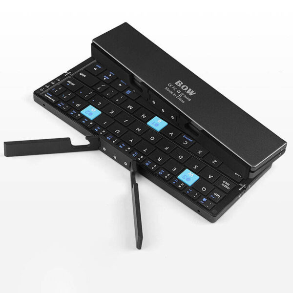 Mini Folding Keyboard Wireless Keypad Support 3 Devices With Stand for Phone Tablet Rechargeable Foldable Keyboard