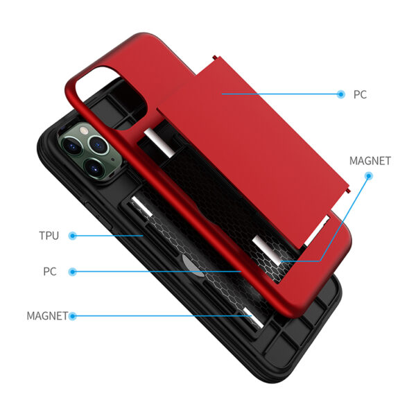 Multifunction TPU PC Card 3 in 1 Mobile Phone case for iphone 14 Pro Max with Carry Card Anti Drop Phone Back Cover
