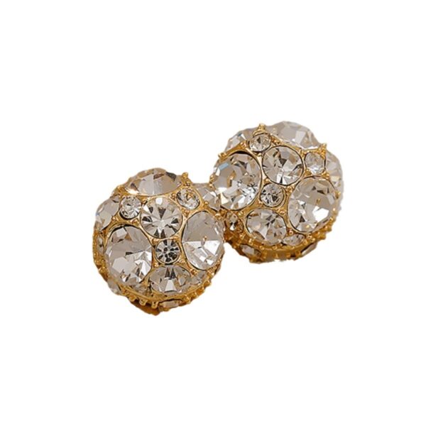 No Piercing Magnetic Ear Clip Female Niche Premium Sense Spherical Full Drill Ear Bone Clip Free Piercing Female Magnet Earrings