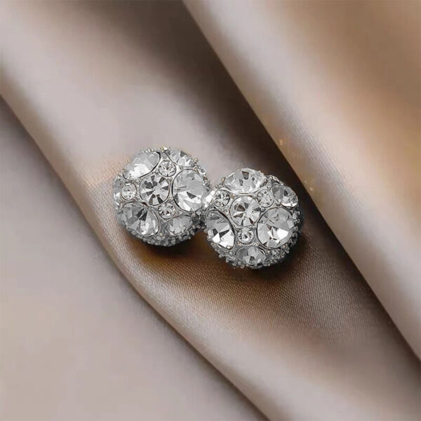 No Piercing Magnetic Ear Clip Female Niche Premium Sense Spherical Full Drill Ear Bone Clip Free Piercing Female Magnet Earrings