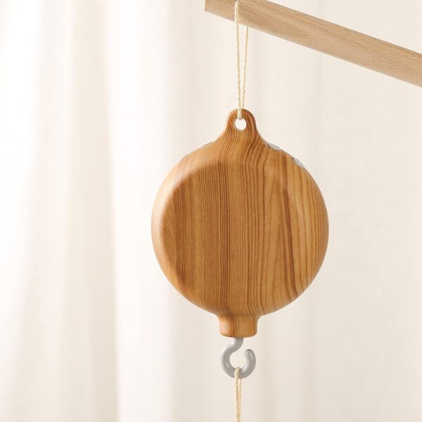 Nordic Unique Products Rotating Hook Baby Decor Wooden Babymobile Cot Mobile Music Box With 35 Tunes Volume Adjustable