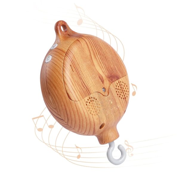 Nordic Unique Products Rotating Hook Baby Decor Wooden Babymobile Cot Mobile Music Box With 35 Tunes Volume Adjustable
