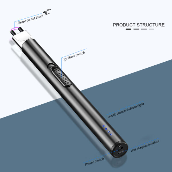 Original Factory Metal Stick Custom Logo Electronic Plasma Electric Kitchen Candle Lighter Stove USB Rechargeable