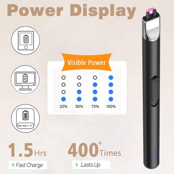 Original Factory Metal Stick Custom Logo Electronic Plasma Electric Kitchen Candle Lighter Stove USB Rechargeable