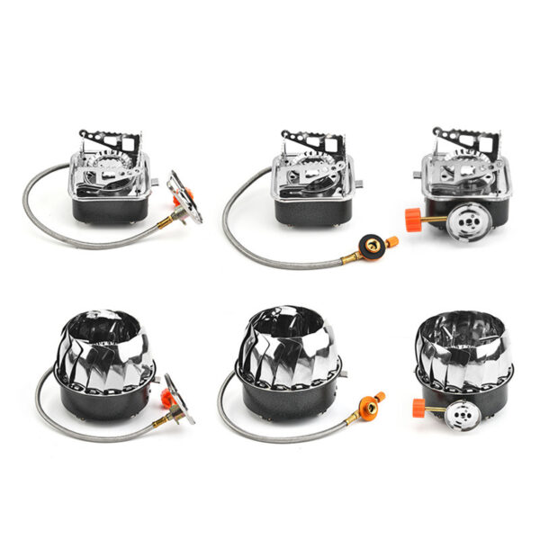 Outdoor Camping Gas Stove Outdoor Hiking Stove Mini,Square Stove Portable Folding Windproof/