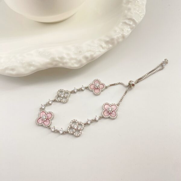 Pink Shell Pearl Clover Bracelet for Women