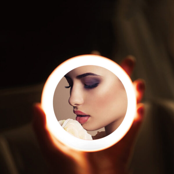 Portable Led Lighted Travel Makeup Vanity Mirror With 12 Led Lights