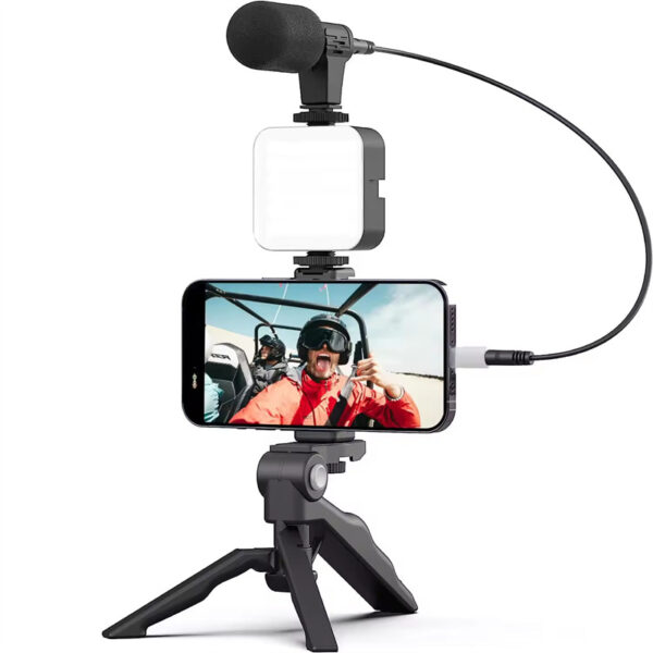 Portable Outdoor Video-making Kit Camera Phone Octopus Tripod Video Led Light Microphone Tripod Hands Lighting Kit Selfie Stick