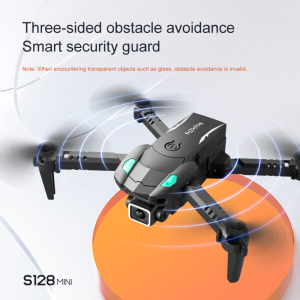 S128 Mini Drone 4 Axis Obstacle Avoidance Foldable 50x Zoom Remote Control Muti-Speed Quadcopter 4k Hd Dual Camera Dron