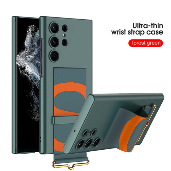 Ultra-Thin Wrist Strap Holder for Samsung S23 S24 Protective Phone Case Electroplate Craft for Samsung S25 Ultra Hard Phone Case
