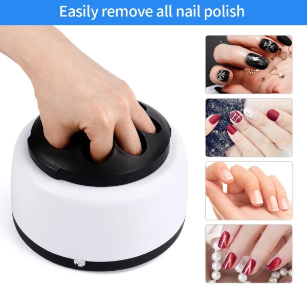 Upgraded Steam Polish Nail Gel Remover Machine Portable Electric Nail Steamer with Cuticle Pusher Spoon Tools for Gel Polishing