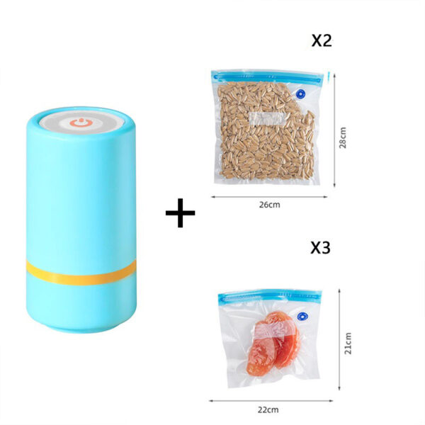 USB 5W Good Suction Logo Custom Handheld Electric Food Vacuum Sealer Machine Food Saver With 5 Vacuum Bags and Nozzle