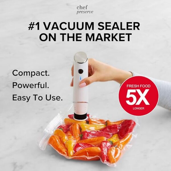 Vacuum Sealer Machine, Food Sealer, Dry & Moist Food Modes, Compact Design with Vacuum Bags & Bulit-in Cutter(Grey)