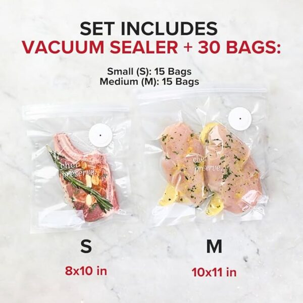 Vacuum Sealer Machine, Food Sealer, Dry & Moist Food Modes, Compact Design with Vacuum Bags & Bulit-in Cutter(Grey)