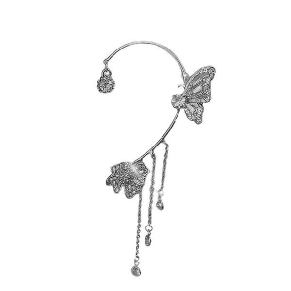 Wholesale 2025 Hot Selling Earrings Set Diamond Flower Butterfly Ear Cuff Earrings Super Fairy Tassel Ear Cuff Earrings for Women