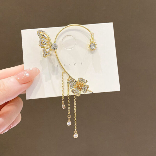 Wholesale 2025 Hot Selling Earrings Set Diamond Flower Butterfly Ear Cuff Earrings Super Fairy Tassel Ear Cuff Earrings for Women
