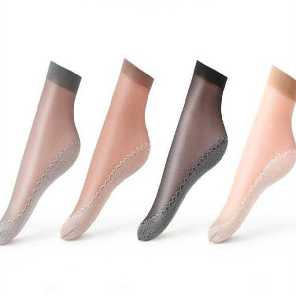 Wholesale Cheap Sheer ultra Thin Nylon Lace Silk Transparent Ladies Women Designer Socks Women Skin Color