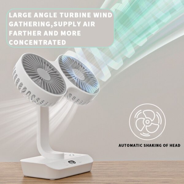 Z01 Dual-head Charging Wall Fan USB Charging Cycle Fan for Electronic