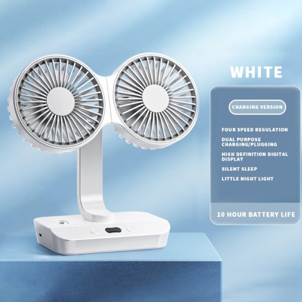 Z01 Dual-head Charging Wall Fan USB Charging Cycle Fan for Electronic