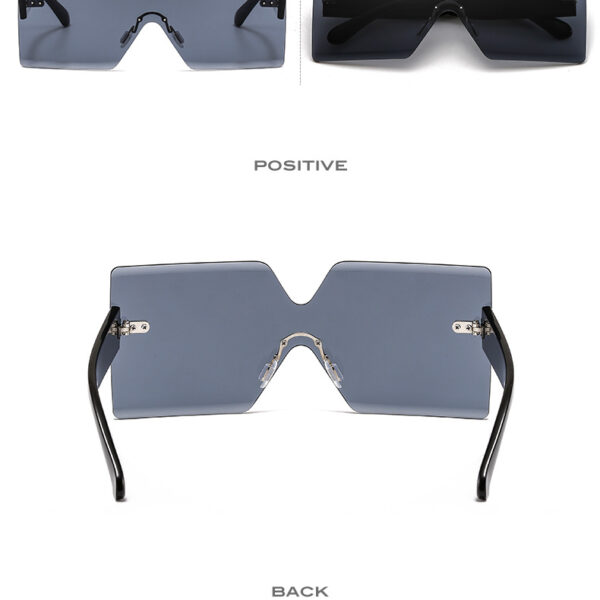 17910 2024 Color Party Eyewear One Piece Big Rimless Sun Glasses Women Luxury Oversized Sunglasses Irregular Shape Y2K