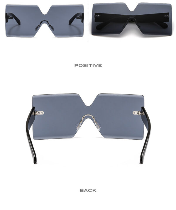 17910 2024 Color Party Eyewear One Piece Big Rimless Sun Glasses Women Luxury Oversized Sunglasses Irregular Shape Y2K
