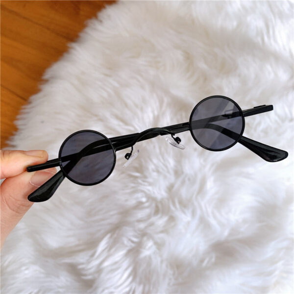 2024 Classic Men Women Retro Brand Designer Custom Logo Branded Promotion Sunglasses Small Metal Round Sunglasses