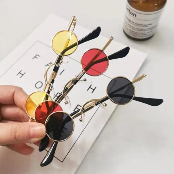 2024 Classic Men Women Retro Brand Designer Custom Logo Branded Promotion Sunglasses Small Metal Round Sunglasses