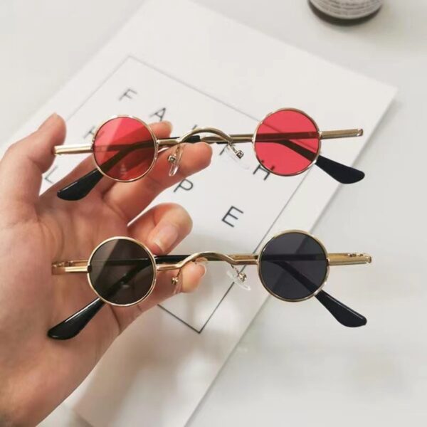 2024 Classic Men Women Retro Brand Designer Custom Logo Branded Promotion Sunglasses Small Metal Round Sunglasses