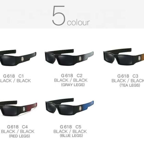 2024 Dubery GCOTX Trendy Casino Motorcycle Gangster Style Hip Hop Sun Glasses New Fashion West Coast Polarized Sun Glasses 2025