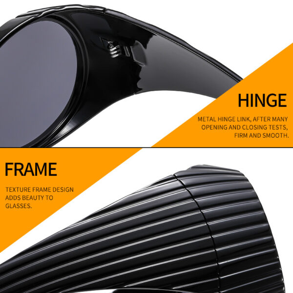 2024 New Arrivals Large Round Frame Vintage Designer Glasses Wide Arm Catwalk Women Sunglasses Retro Eyewear